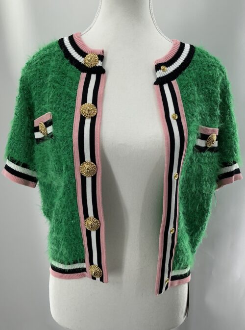 Set - Skirt and Cardigan Green “fur” Fabric - Image 13