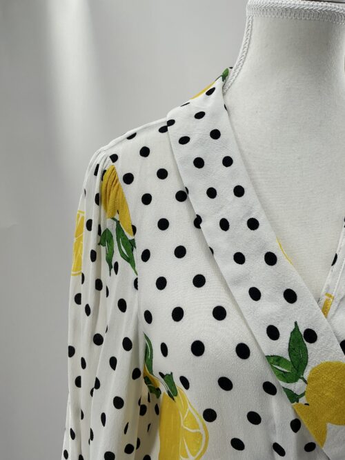 Skirt - White Polka Cachequer Wrap With lemons - Image 2