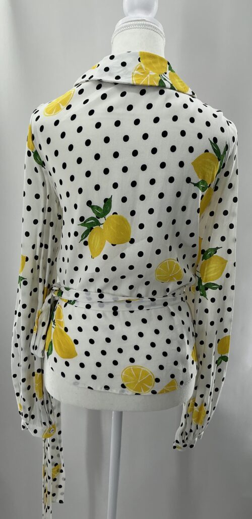Skirt - White Polka Cachequer Wrap With lemons - Image 5