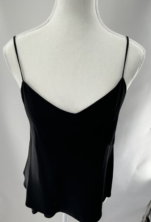 Top - Black 100% Silk Tank Top - Image 2