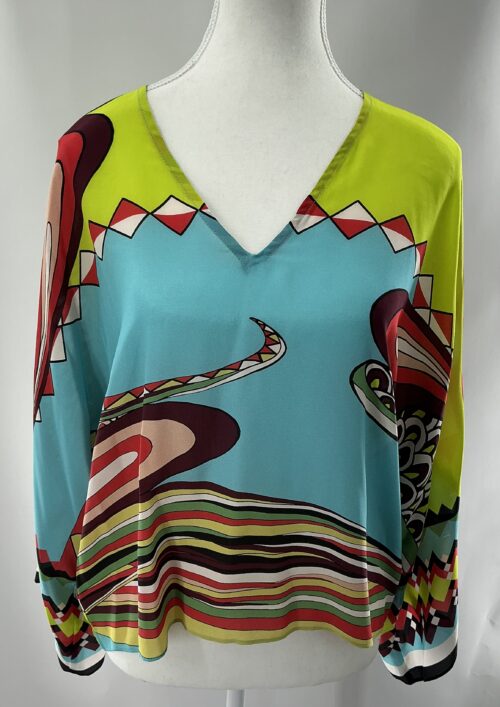 Blouse - Silk Multicolor Blouse Alexis