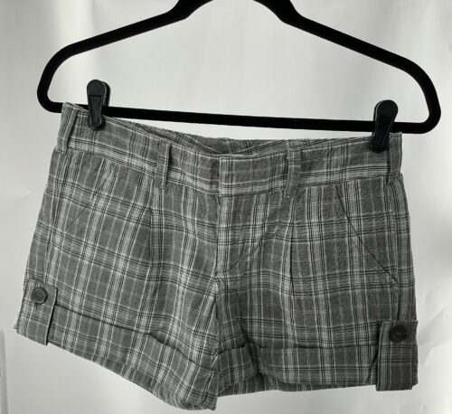 Shorts - Plaid Gray Mini Shorts