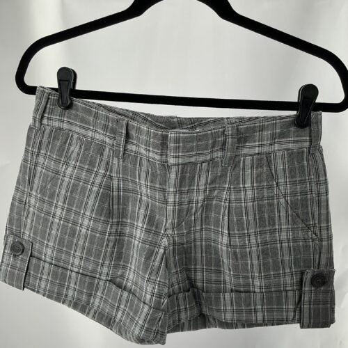 Shorts - Plaid Gray Mini Shorts