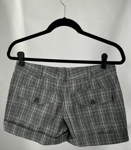 Shorts - Plaid Gray Mini Shorts - Image 2