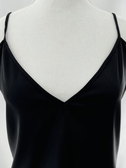 Top - Black Satin Camisole Alexis - Image 2