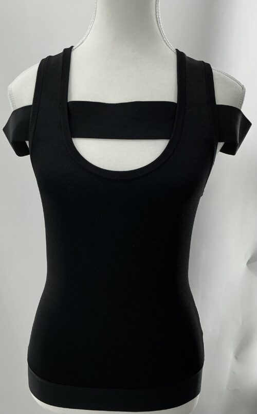 Top - Bandage Black Top Shoulder to Shoulder