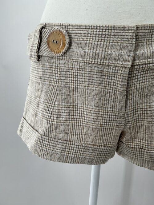 Shorts - Mini Plaid beige Shorts - Image 2
