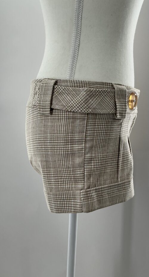 Shorts - Mini Plaid beige Shorts - Image 4