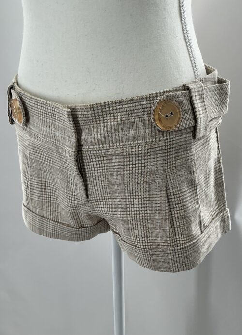 Shorts - Mini Plaid beige Shorts - Image 3