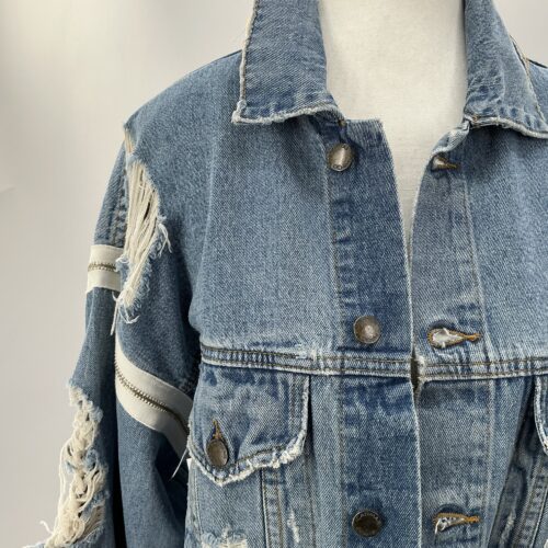 Jacket - Denim Jacket With Zippers Detail
