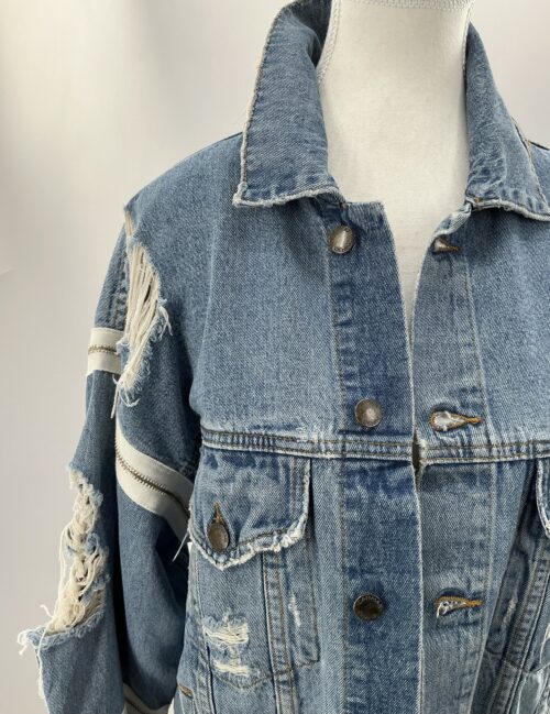 Jacket - Denim Jacket With Zippers Detail
