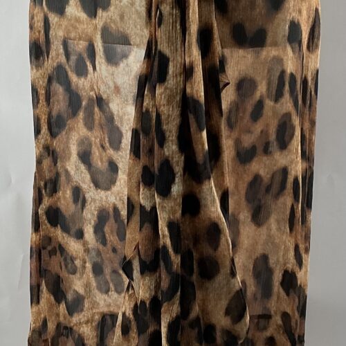 Skirt - Long Animal Print Skirt Ruffled