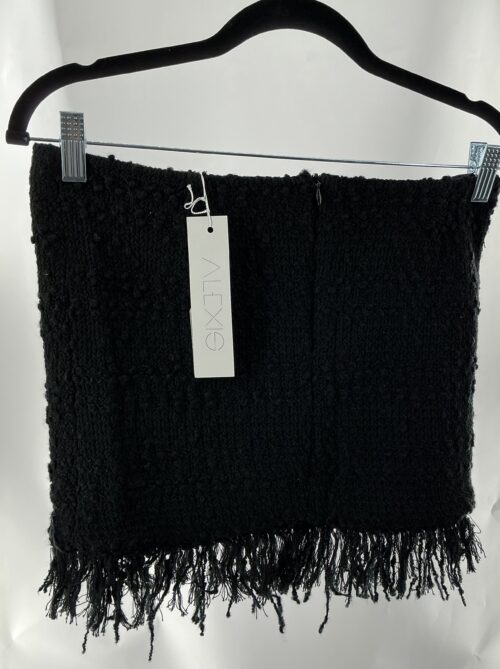 Skirt - Black Mini Bouclé Skirt - Image 2