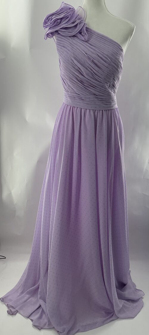 Party Dress - Polka Gold Dot Lilac Long Party Dress