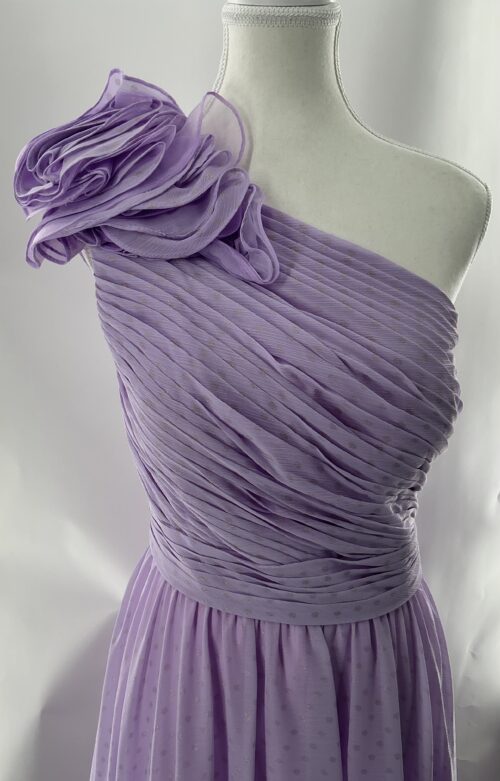 Party Dress - Polka Gold Dot Lilac Long Party Dress - Image 2