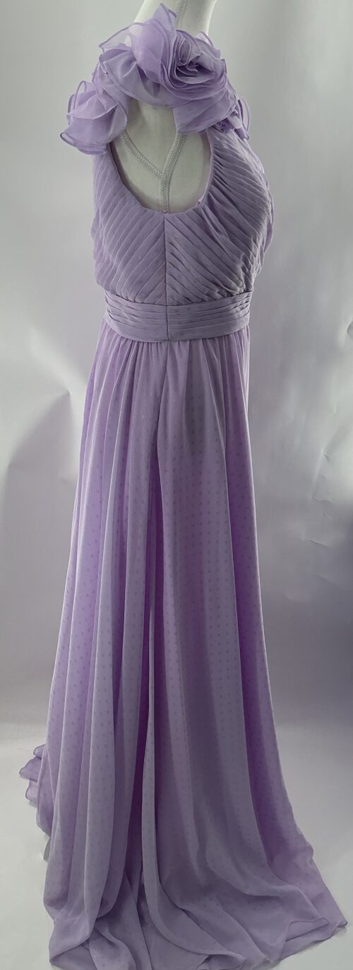 Party Dress - Polka Gold Dot Lilac Long Party Dress - Image 5