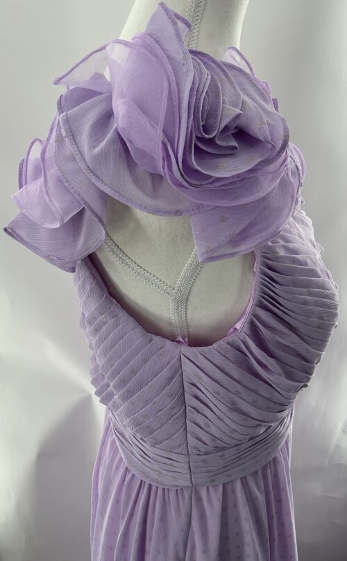 Party Dress - Polka Gold Dot Lilac Long Party Dress - Image 4