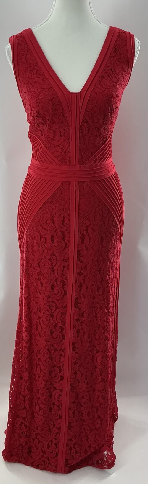 Party Dress - Long Red Lace Dress TADASHI SHOJI