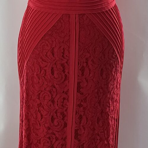 Party Dress - Long Red Lace Dress TADASHI SHOJI
