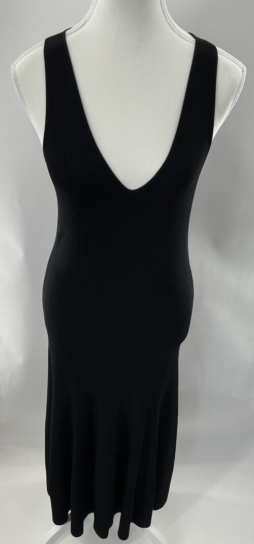 Dress - Midi/Long Knit Black Dress - Image 3