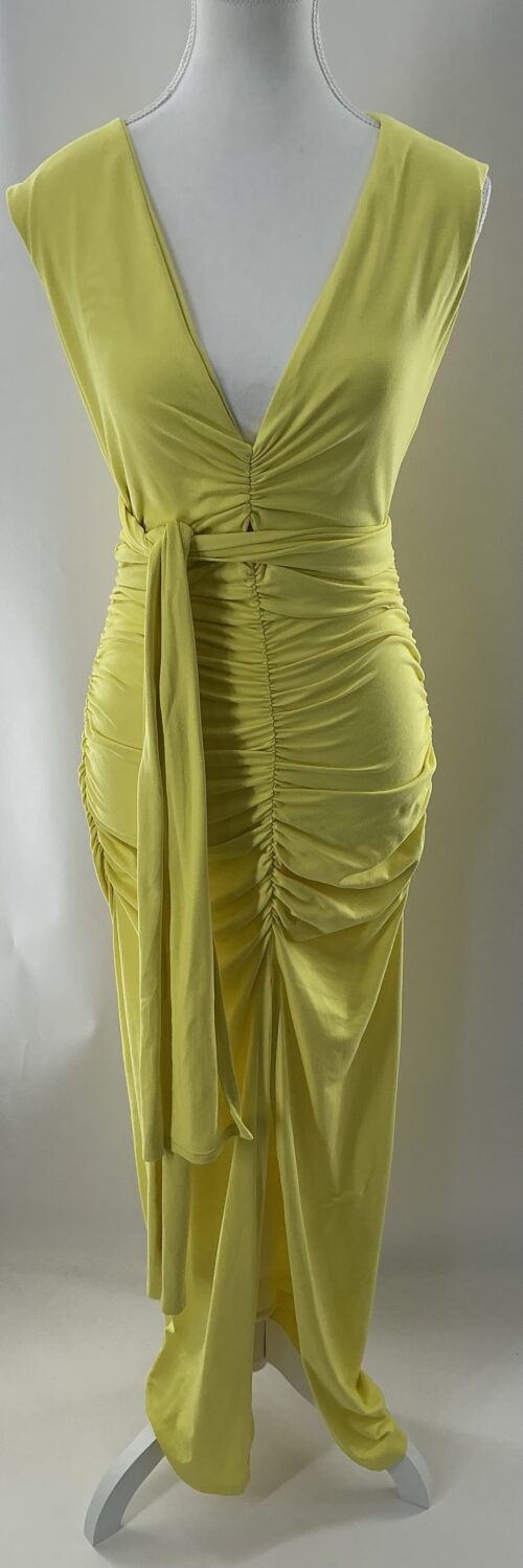 Dress - Draped Yellow Dress - Image 5