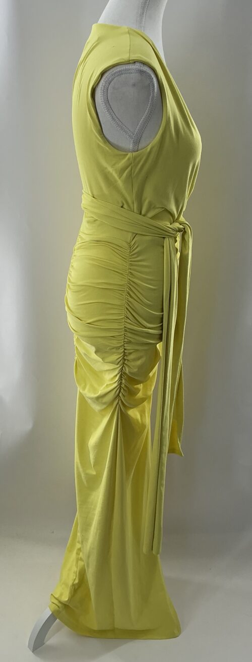 Dress - Draped Yellow Dress - Image 4