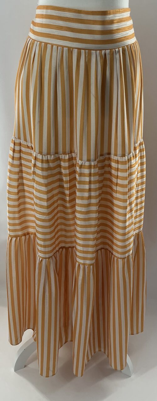 Skirt - Long Striped Yellow and White Skirt - Image 2