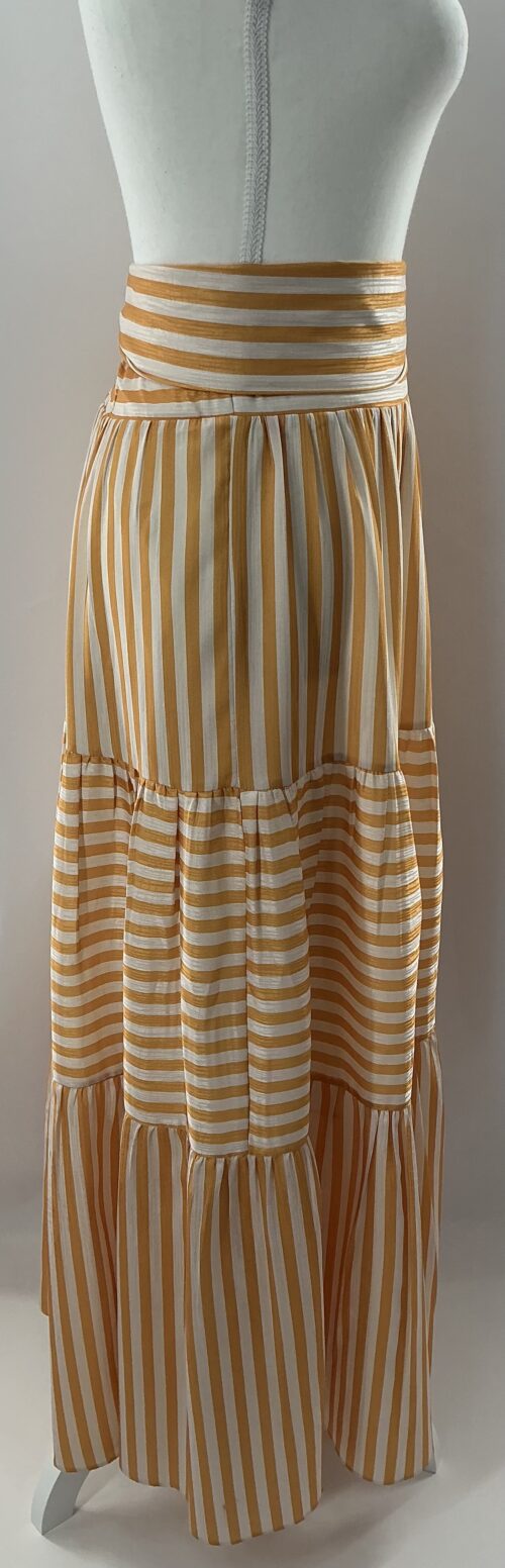 Skirt - Long Striped Yellow and White Skirt - Image 5