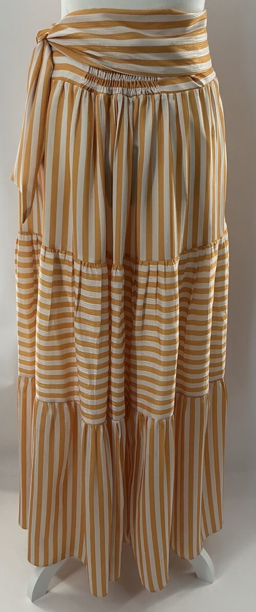 Skirt - Long Striped Yellow and White Skirt - Image 4