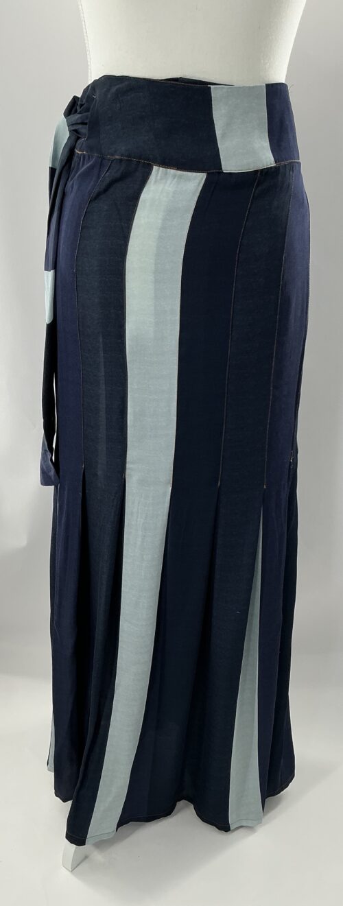 Skirt - Long Wrap Blue Skirt - Image 5