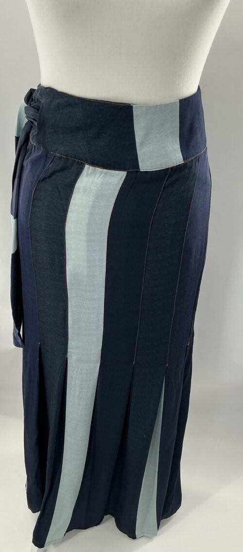 Skirt - Long Wrap Blue Skirt - Image 2
