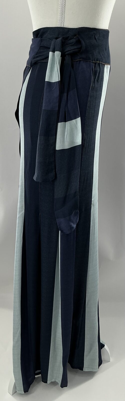 Skirt - Long Wrap Blue Skirt - Image 3