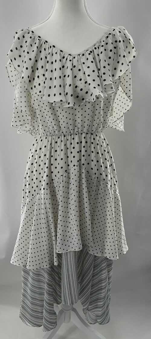 Dress - Polka Dot White and Black Dress - Image 4