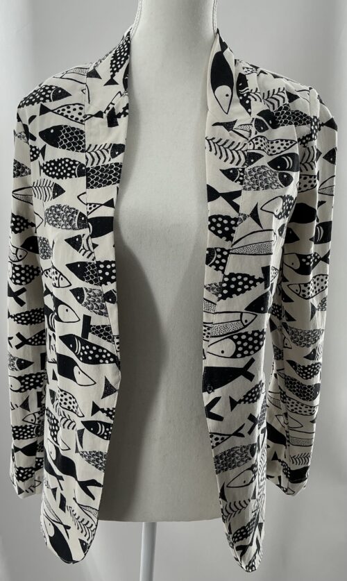 Blazer - White and Black Fix Printed Blazer - Image 3