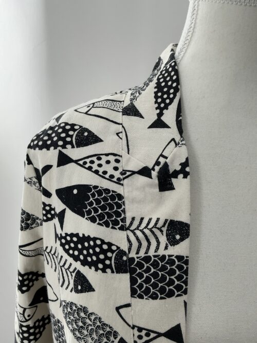 Blazer - White and Black Fix Printed Blazer - Image 2