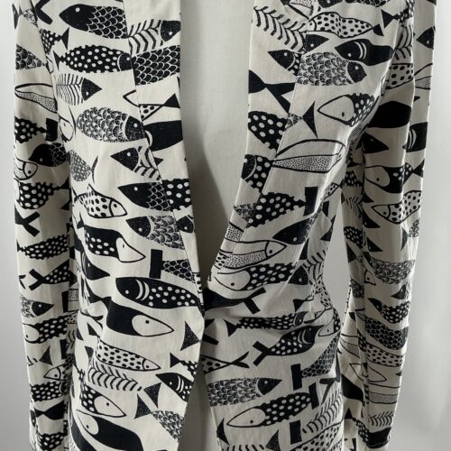 Blazer - White and Black Fix Printed Blazer