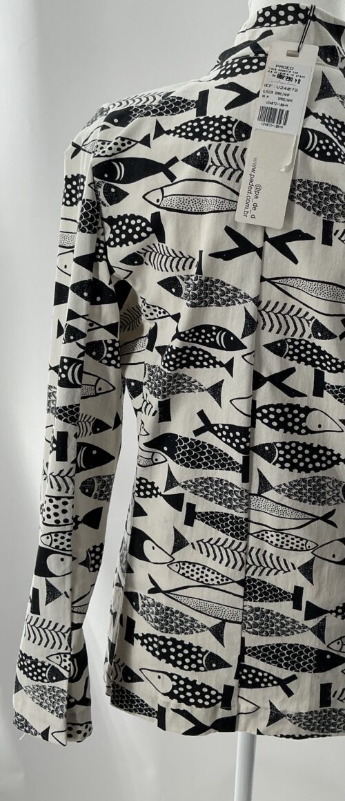 Blazer - White and Black Fix Printed Blazer - Image 5