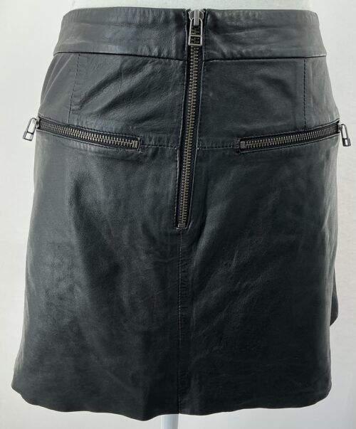 Skirt - Black Leather Skirt ANIMALE