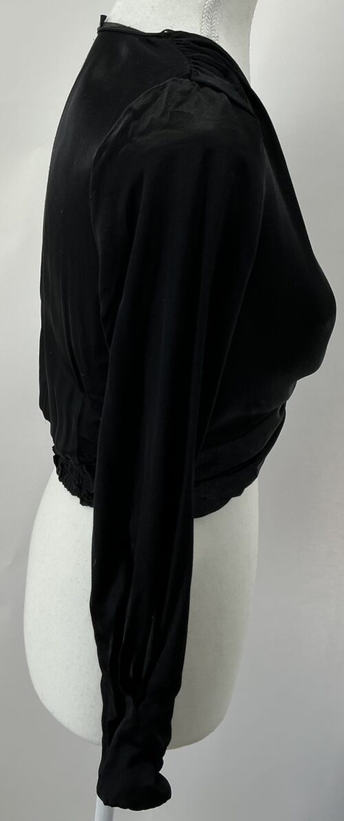 Top - Black Satin Cropped Zara Top - Image 3