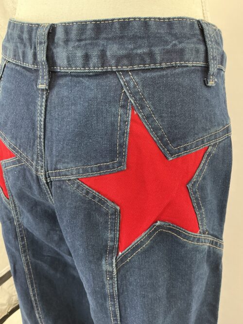 Pants - Dark Blue Denim pants with Star - Image 2
