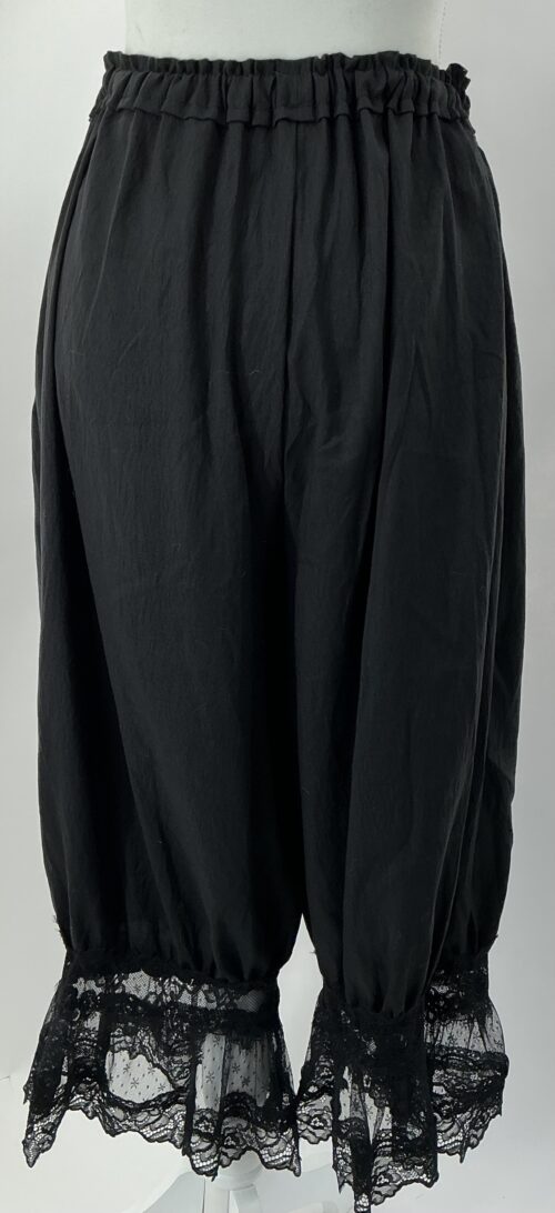 Pants - Loose Black Pants with Lace - Image 5