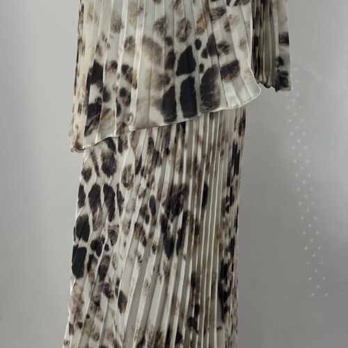 Set - Skirt and Top Animal Print Pleated