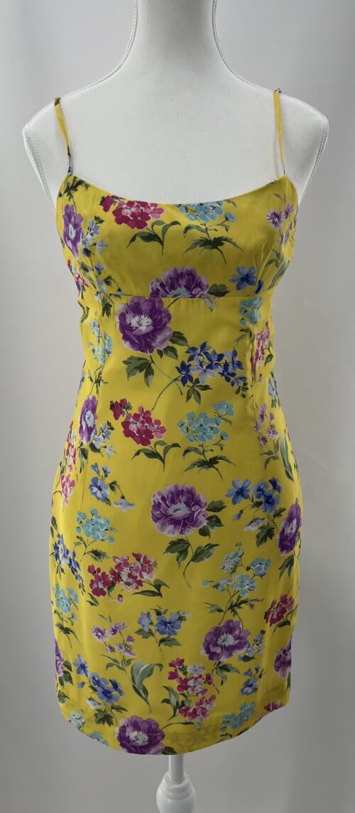 Dress - Yellow Floral Short Dress