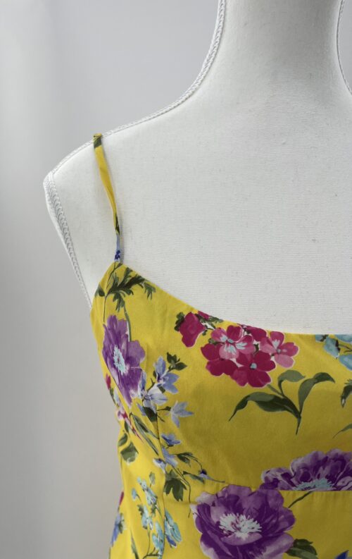 Dress - Yellow Floral Short Dress - Image 6