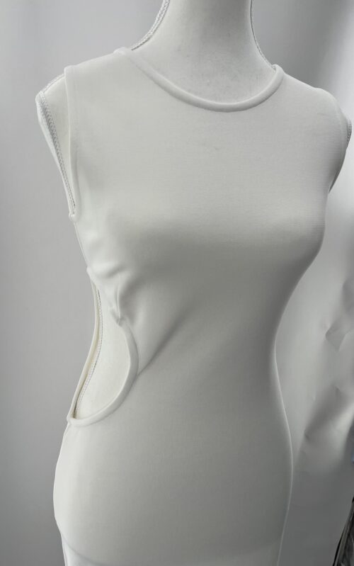 Dress - Short White Dress Cut-Out - Image 5