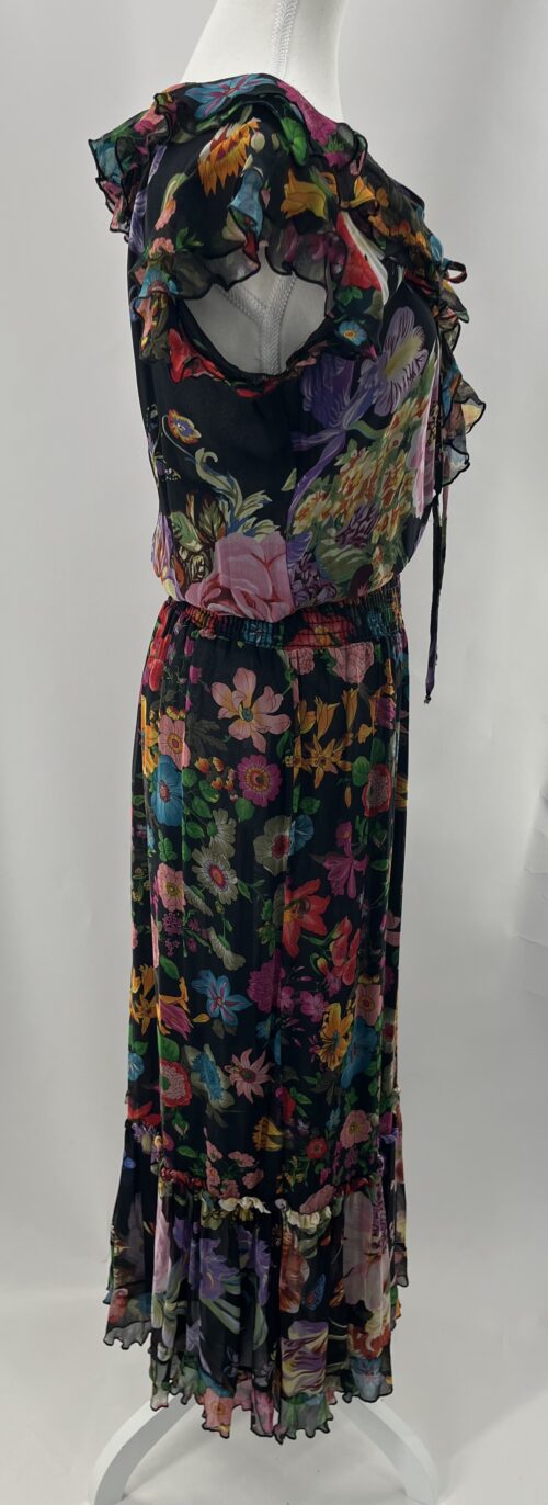 Dress - Black Floral Wrap Dress Multicolor - Image 7