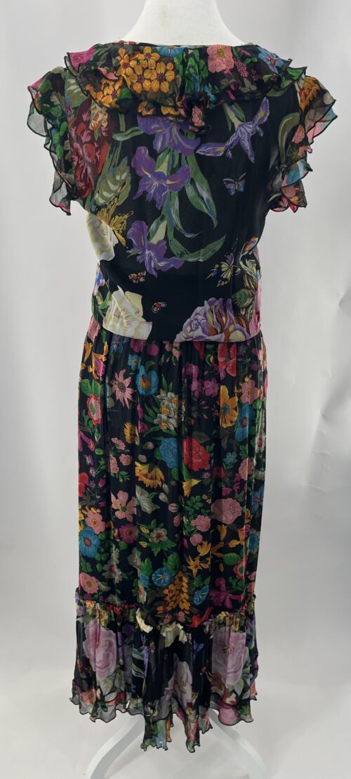 Dress - Black Floral Wrap Dress Multicolor - Image 6
