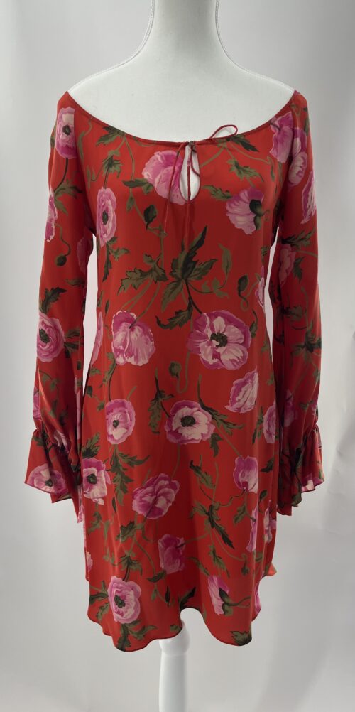 Dress - Short Boho Floral Red Dress