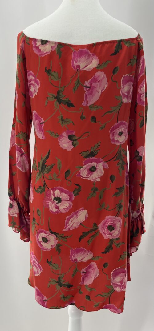 Dress - Short Boho Floral Red Dress - Image 4