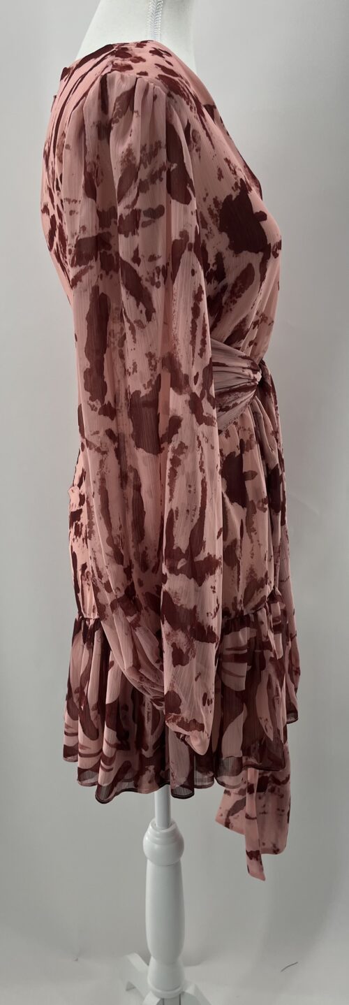 Dress - Short Dress Abstract Print Rose and Wine Colors - Image 4